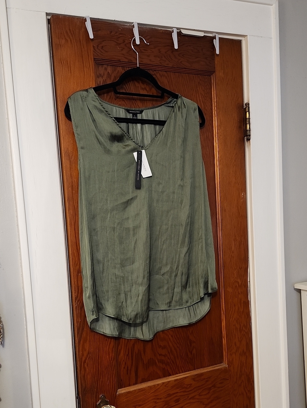 Banana Republic Olive Green V-Neck Silk Camisole